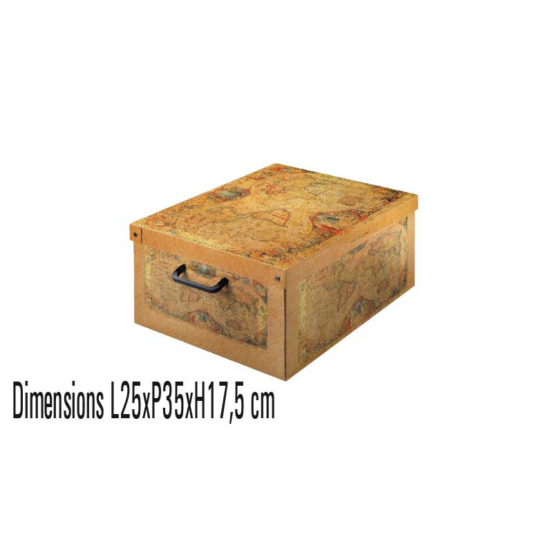 Cette boîte de rangement en carton format small de la collection Marco Polo allie esthétisme et fonctionnalité