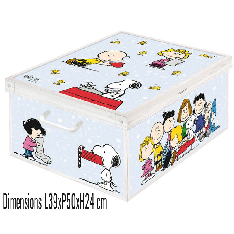 Cette boîte de rangement en carton recyclé allie durabilité et design avec sa collection Trendy Peanuts. Conçue pour une utilisation facile, elle se monte en moins de 50 secondes grâce à un système ingénieux.