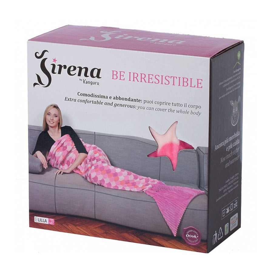 plaid queue de sirène rose - boite