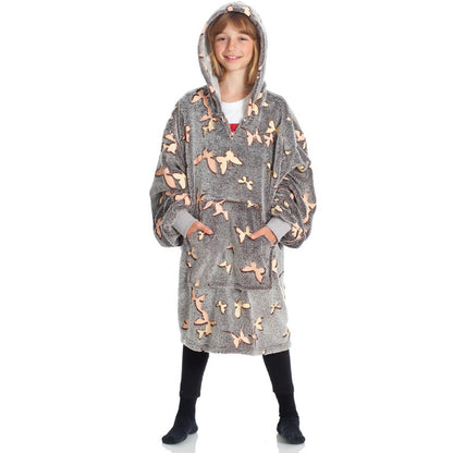 Pull Sweat oversize a capuche pour enfant Glow butterflies Kanguru