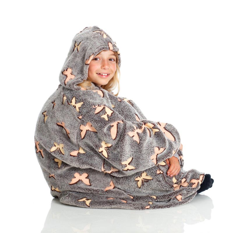 Pull Sweat oversize a capuche pour enfant Glow butterflies Kanguru