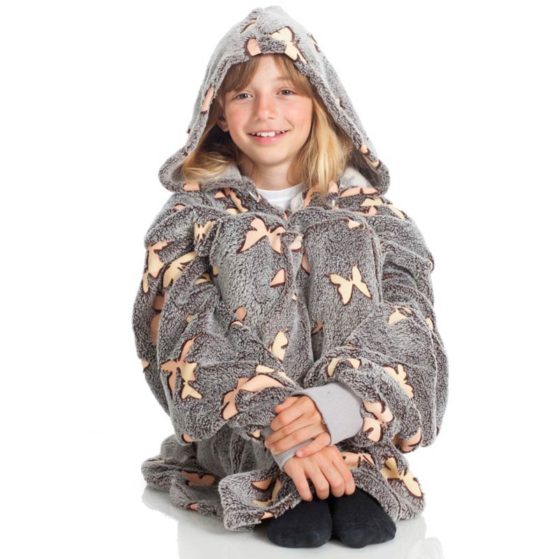 Pull Sweat oversize a capuche pour enfant Glow butterflies Kanguru