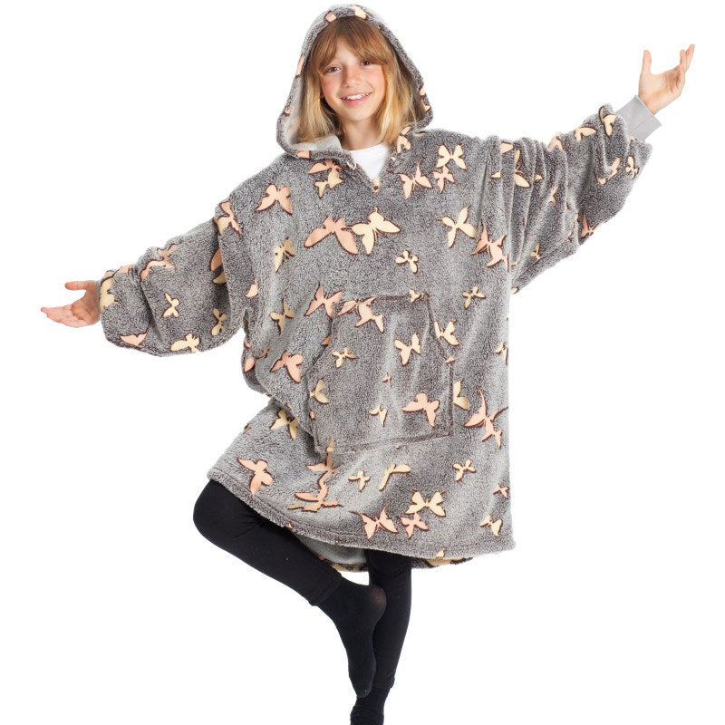Pull Sweat oversize a capuche pour enfant Glow butterflies Kanguru