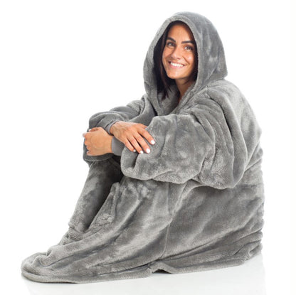 Sweat pull a capuche Kanguru en molleton polaire gris