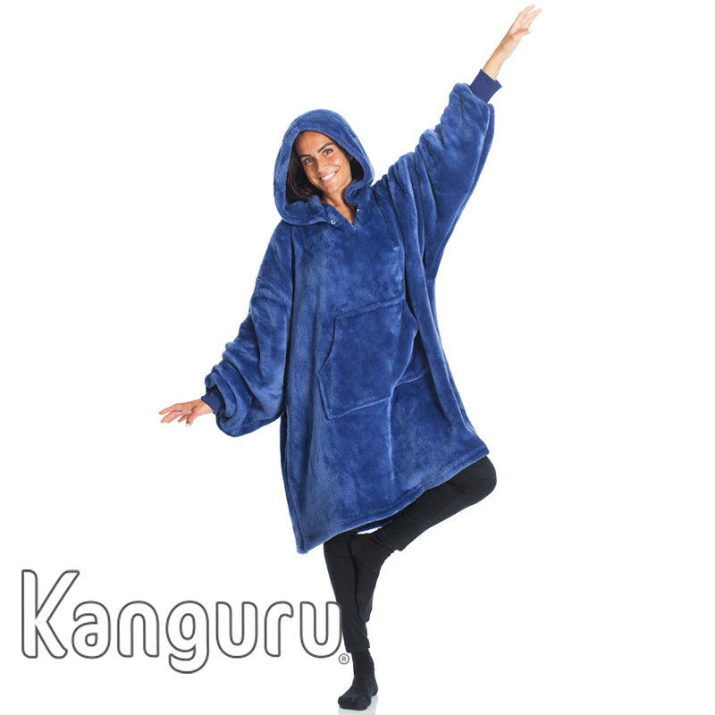 Sweat pull a capuche Kanguru en molleton polaire bleu