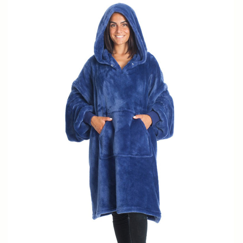 Sweat pull a capuche Kanguru en molleton polaire bleu