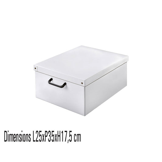 Cette boîte de rangement en carton recyclé, format small, combine durabilité et qualité grâce à sa fabrication italienne soignée.
dimensions 35x25x17,5 cm
