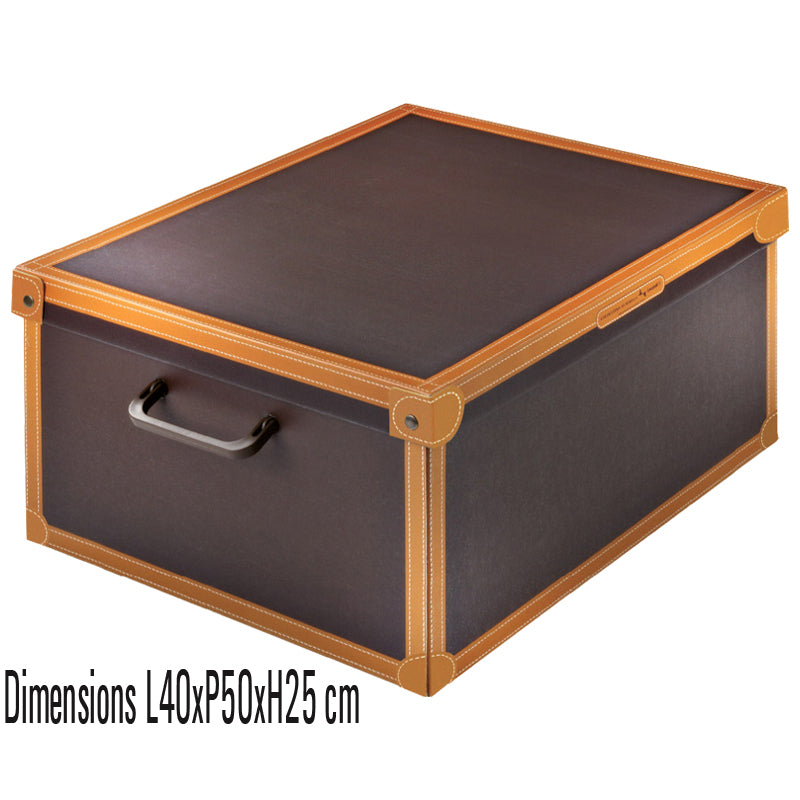 Jolie boite de rangement carton collection Classic décor imitation Cuir