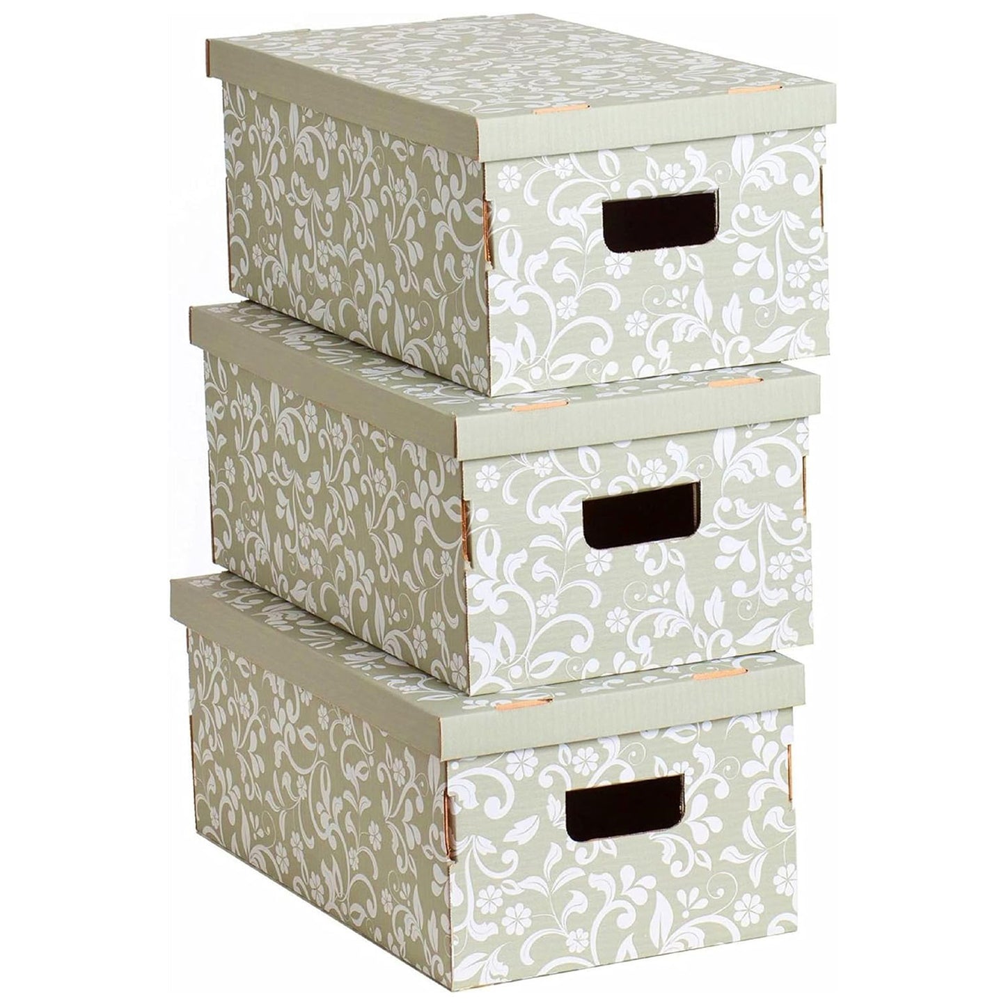 Ensemble de 3 boîtes de rangement en carton recyclable fabriquées en Italie par Lavatelli. Dimensions 51 x 29 x 20 cm