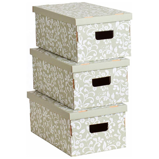 Ensemble de 3 boîtes de rangement en carton recyclable fabriquées en Italie par Lavatelli. Dimensions 51 x 29 x 20 cm