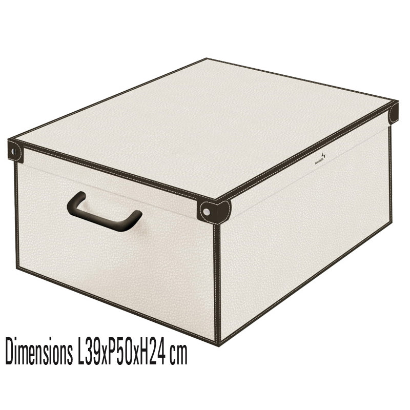 Cette boîte de rangement en carton pliable de la collection Trendy décor mask-white allie praticité et robustesse. Avec ses dimensions généreuses (39x50x24 cm)