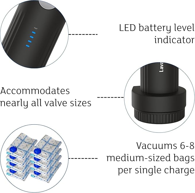 Pompe a vide rechargeable pour sac sous vide