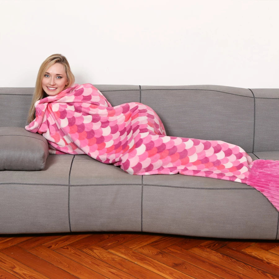 plaid queue de sirène rose