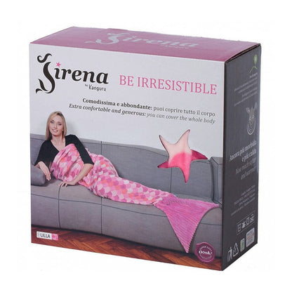 plaid queue de sirène rose - boite