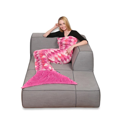 plaid queue de sirène rose polyester