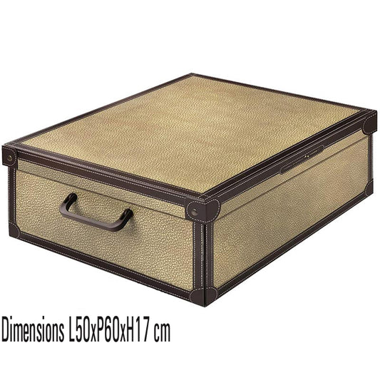 boite de rangement carton décor Tapirus XL allie praticité et élégance avec son grand format plat (L50xP60xH17 cm)